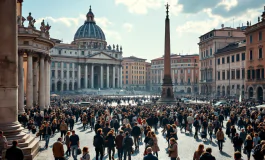 Immagine che celebra il record turistico di Roma nel 2024