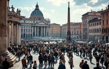 Immagine che celebra il record turistico di Roma nel 2024