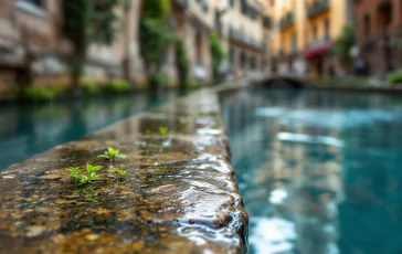 Simone Lunghi impegnato nella pulizia dei Navigli milanesi