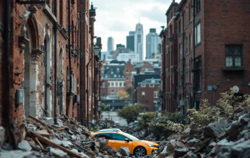 Immagine del terremoto nei Campi Flegrei con epicentro visibile