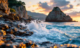 Persone che si tuffano in mare a Ischia per Capodanno