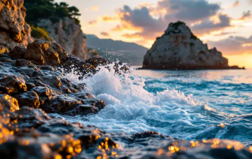 Persone che si tuffano in mare a Ischia per Capodanno