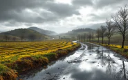 Immagine di un ciclone che colpisce la Toscana