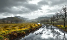 Immagine di un ciclone che colpisce la Toscana