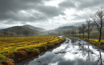 Immagine di un ciclone che colpisce la Toscana