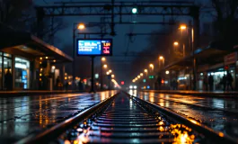 Viaggiatori in attesa a una stazione ferroviaria italiana