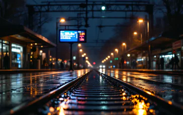 Viaggiatori in attesa a una stazione ferroviaria italiana