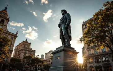 Statua di Che Guevara durante l'inaugurazione a Carrara