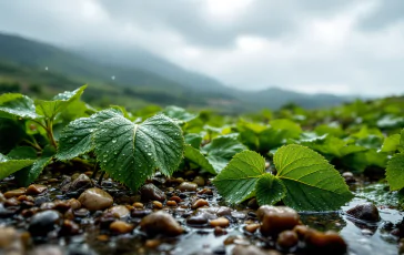 Immagine di maltempo in Italia con piogge e temporali