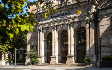 Interno del museo Leonardo3 a Milano con opere di Leonardo