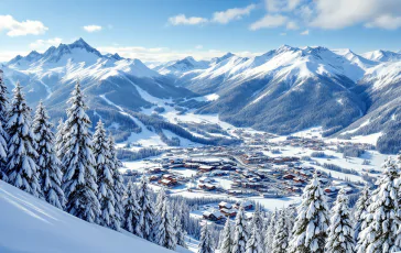 Paesaggio innevato di Roccaraso e Ovindoli in inverno