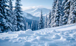 Panorama di Ovindoli con neve e impianti chiusi