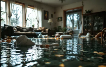 Immagine di una casa allagata con significati onirici