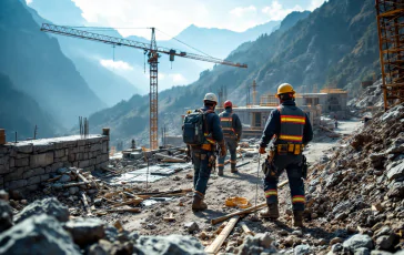 Immagine di un cantiere con segnaletica di sicurezza