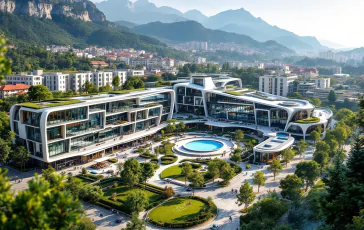 Vista del villaggio olimpico di Milano-Cortina in costruzione