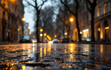 Immagine di buche nelle strade milanesi dopo la pioggia