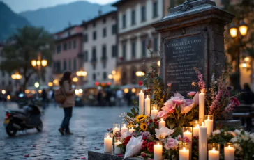 Cerimonia commemorativa a Bergamo per le vittime del Covid