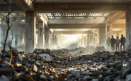 Immagine della demolizione della Vela Gialla a Scampia