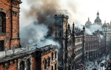 Incendio all'Ortomercato di Milano con fumi e danni visibili