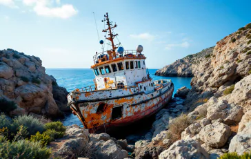 Nave oceanografica incagliata all'isola d'Elba