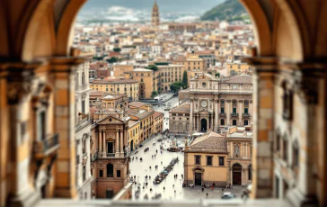 Vista panoramica di Palermo con edifici storici