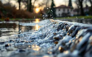 Immagine di fiumi in piena durante il maltempo in Emilia-Romagna