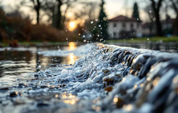 Immagine di fiumi in piena durante il maltempo in Emilia-Romagna