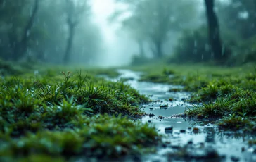 Immagine di maltempo in Italia con pioggia e allerta