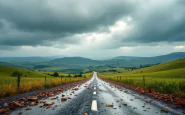 Immagine di maltempo in Toscana con nuvole scure