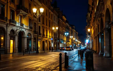 Immagine di scontri violenti a Milano durante la notte